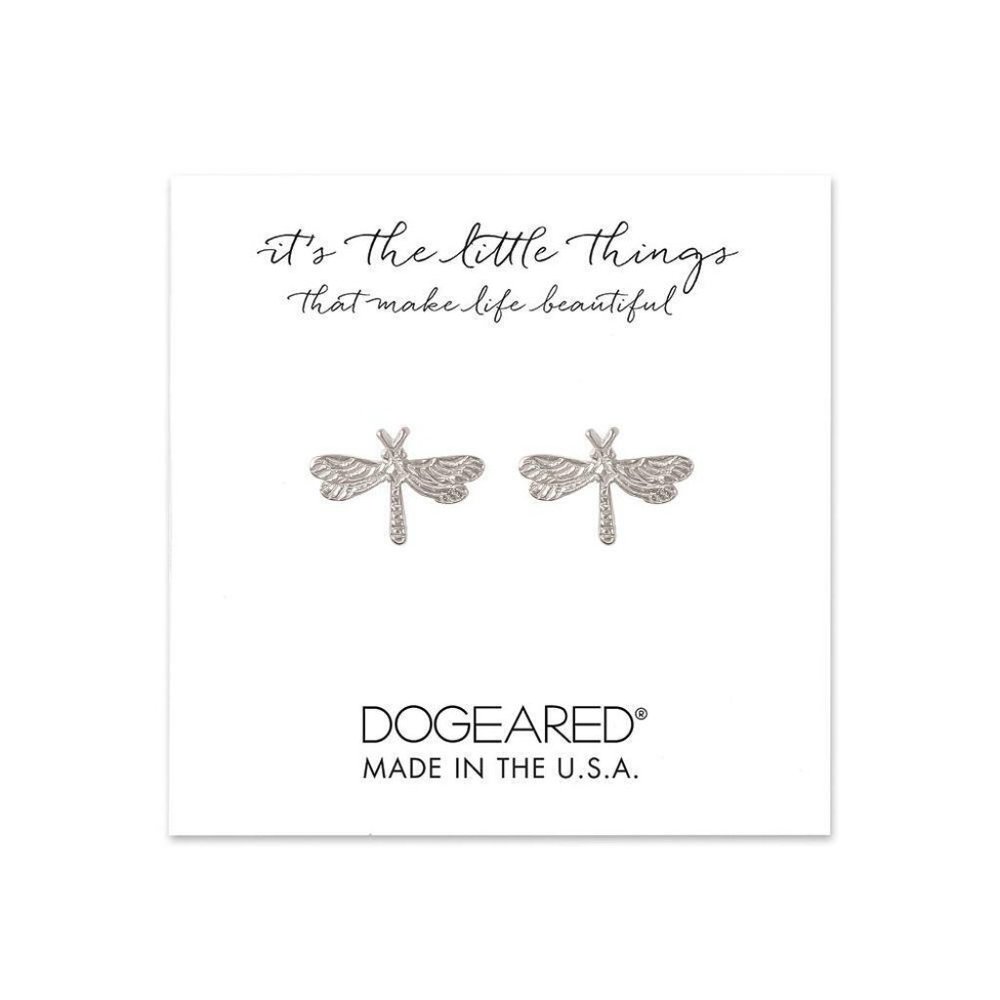 Dogeared It's The Little Things Dragonfly Sterling Silver Stud Earrings NWT